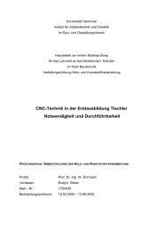 CNC-Technik in der Erstausbildung Tischler Notwendigkeit und ...