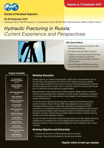 Hydraulic Fracturing in Russia - Society of Petroleum Engineers