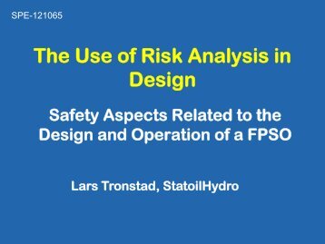 The Use of Risk Analysis in Design