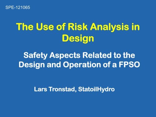 The Use of Risk Analysis in Design