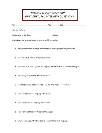 multicultural interview questions