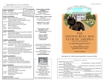 The French Bull Dog Club of America - Specialty Dog Shows