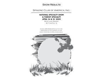 Show Results Spinone Club of America, Inc. - Specialty Dog Shows