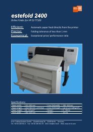 estefold 2400 Online Folder for HP DJ T7100 - Folding Systems Berlin