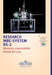 RESEARCH MBE-SYSTEM RS-2 Modular, expandable ... - Specs