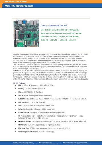 Mini ITX Motherboards - Spectra Computersysteme GmbH