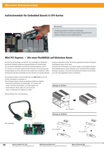 Übersicht Aufsteckmodule - Spectra Computersysteme GmbH