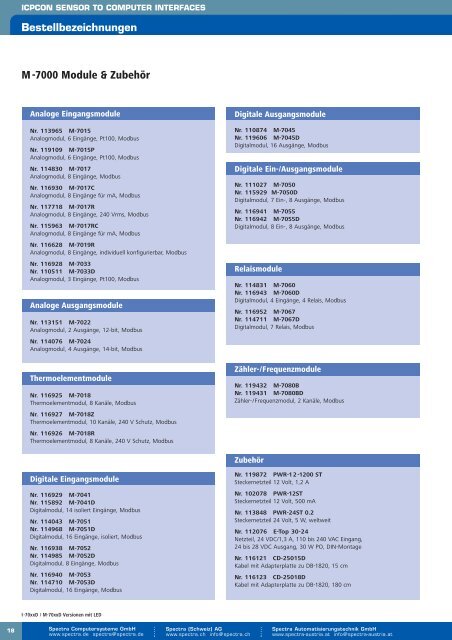 Dezentrale E/A-Systeme - Spectra Computersysteme GmbH