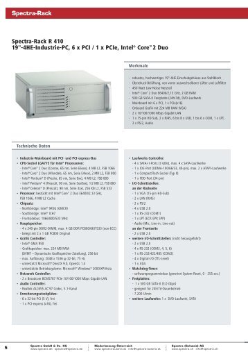 Datenblatt Spectra-Rack R 410 V.6 - Spectra Computersysteme GmbH
