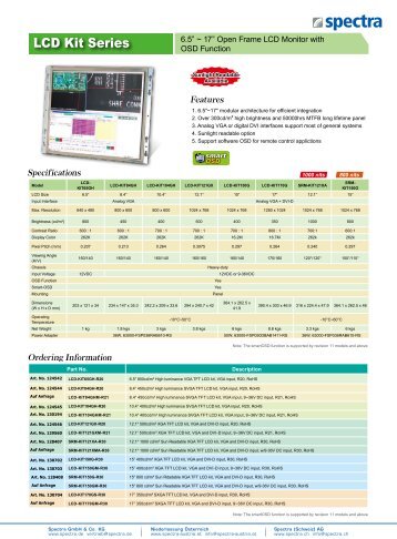LCD Kit Series - Spectra Computersysteme GmbH