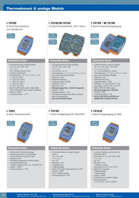 Dezentrale Feldbus E/A-Module - Spectra Computersysteme GmbH