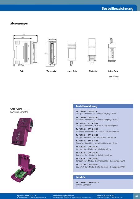 Dezentrale Feldbus E/A-Module - Spectra Computersysteme GmbH