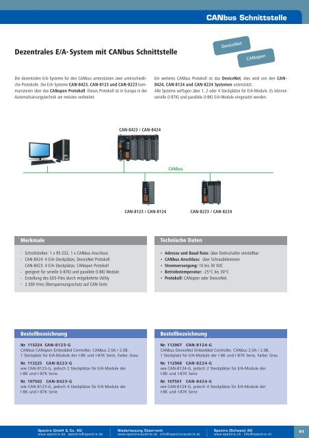 Dezentrale Feldbus E/A-Module - Spectra Computersysteme GmbH