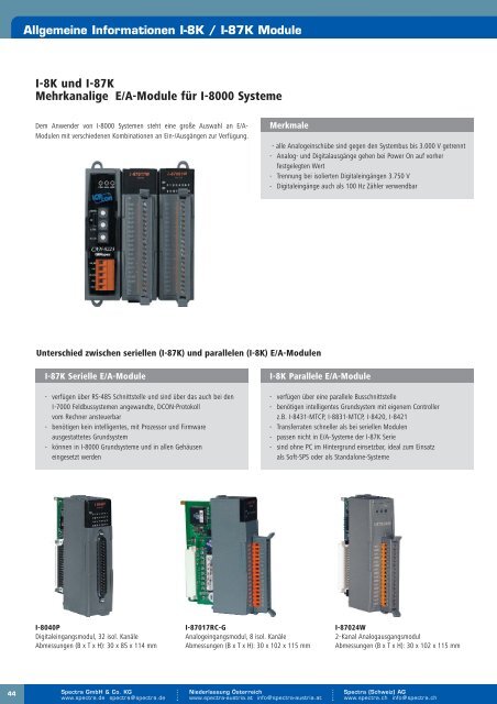 Dezentrale Feldbus E/A-Module - Spectra Computersysteme GmbH