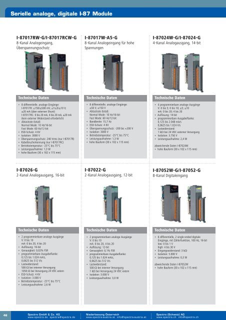 Dezentrale Feldbus E/A-Module - Spectra Computersysteme GmbH