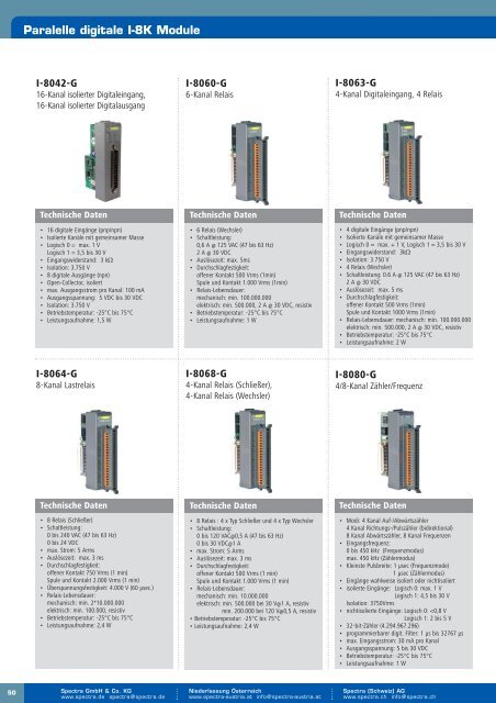 Dezentrale Feldbus E/A-Module - Spectra Computersysteme GmbH