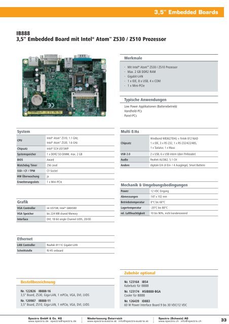 INDUSTRIELLE PC-BOARDS - Spectra Computersysteme GmbH