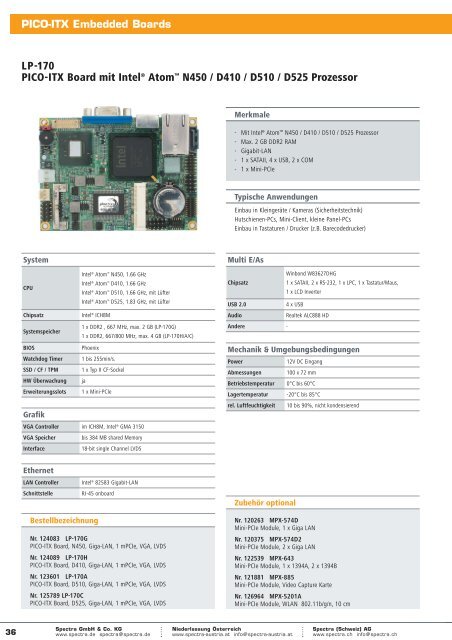 INDUSTRIELLE PC-BOARDS - Spectra Computersysteme GmbH