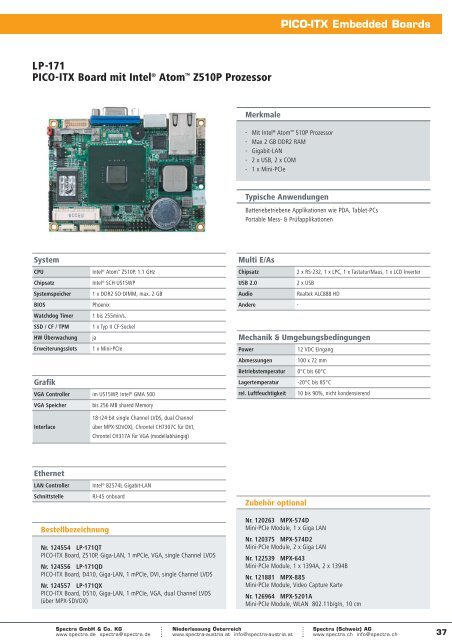 INDUSTRIELLE PC-BOARDS - Spectra Computersysteme GmbH