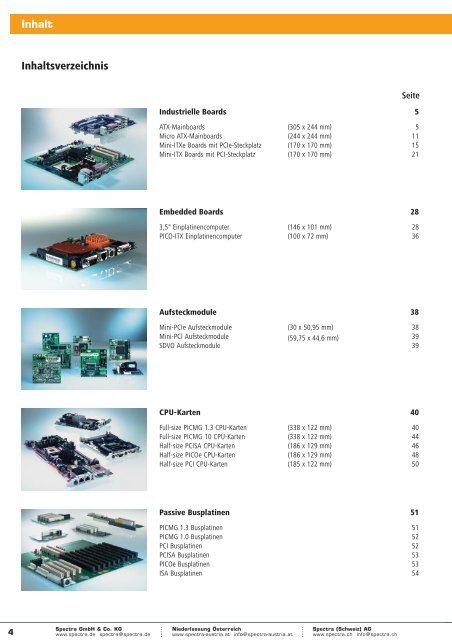 INDUSTRIELLE PC-BOARDS - Spectra Computersysteme GmbH
