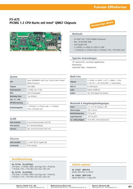 INDUSTRIELLE PC-BOARDS - Spectra Computersysteme GmbH