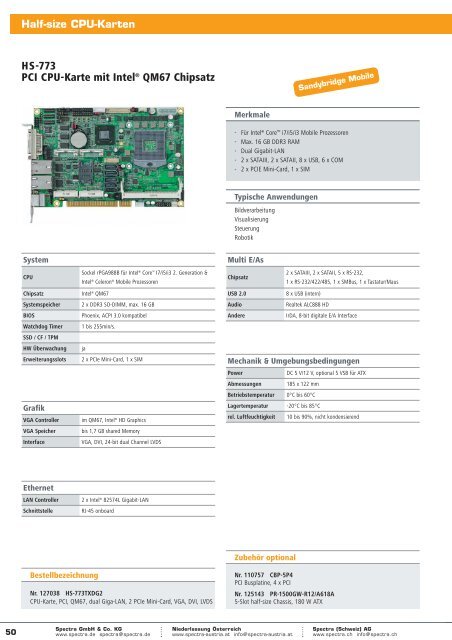INDUSTRIELLE PC-BOARDS - Spectra Computersysteme GmbH