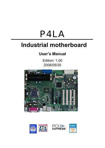 Industrial motherboard User's Manual
