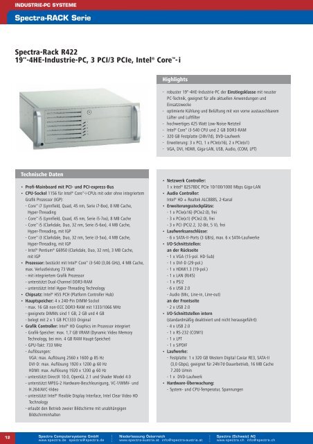 Standard Industrie-PC Komplettsysteme - Spectra Computersysteme ...