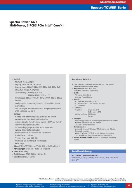 Standard Industrie-PC Komplettsysteme - Spectra Computersysteme ...