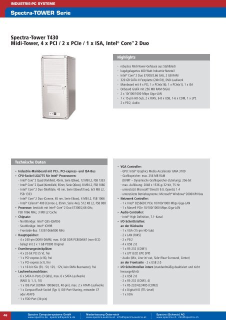 Standard Industrie-PC Komplettsysteme - Spectra Computersysteme ...