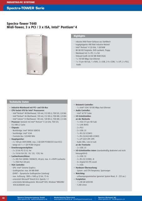 Standard Industrie-PC Komplettsysteme - Spectra Computersysteme ...