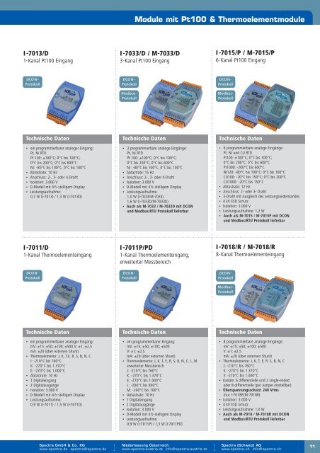 Dezentrale Feldbus E/A-Module - Spectra Computersysteme GmbH