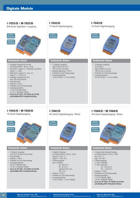 Dezentrale Feldbus E/A-Module - Spectra Computersysteme GmbH