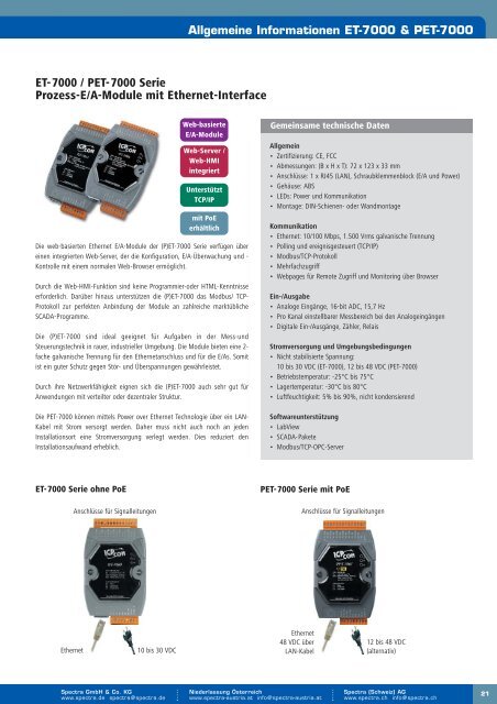 Dezentrale Feldbus E/A-Module - Spectra Computersysteme GmbH