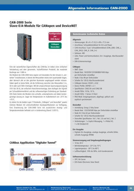 Dezentrale Feldbus E/A-Module - Spectra Computersysteme GmbH