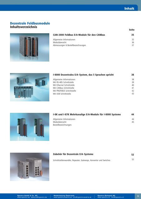 Dezentrale Feldbus E/A-Module - Spectra Computersysteme GmbH