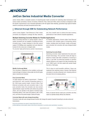 JetCon Series Industrial Media Converter - Korenix