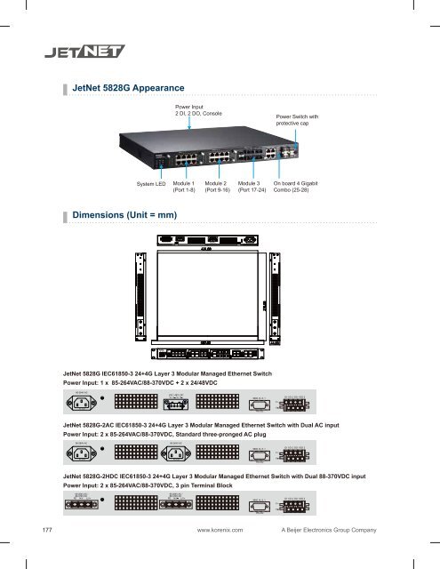 JetNet Series Industrial L2 / L3 Rackmount / Rail Ethernet Switch