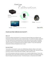 Closed Loop Video Calibration (aka AutoCal™) - SpectraCal