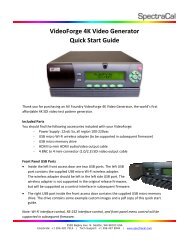 VideoForge 4K Video Generator Quick Start Guide - SpectraCal