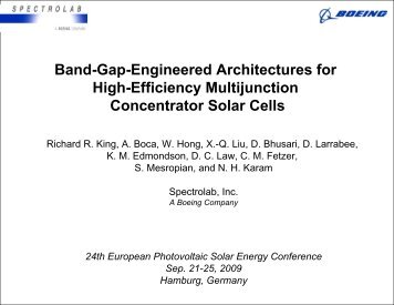 Band-Gap-Engineered Architectures for High-Efficiency ... - Spectrolab