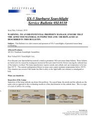 SX-5 Starburst Searchlight Service Bulletin #SL0110 - Spectrolab