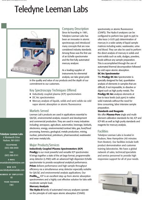 2012 Corporate Capabilities - Spectroscopy