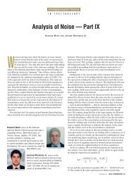 Analysis of Noise â Part IX - Spectroscopy