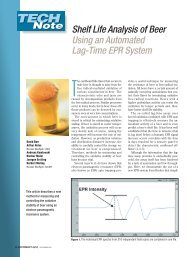 Shelf Life Analysis of Beer Using an Automated Lag ... - Spectroscopy