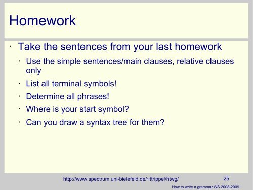 The lexicon in syntax - Computational Linguistics and Spoken ...