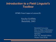 Introduction to a Field Linguist's Toolbox - Computational Linguistics ...