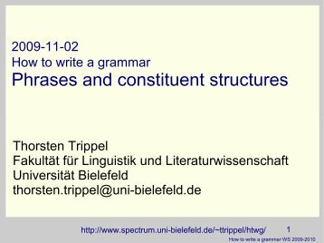 Phrases and constituent structures - Universität Bielefeld