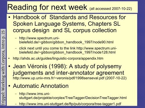 Use of corpora - Computational Linguistics and Spoken Language ...