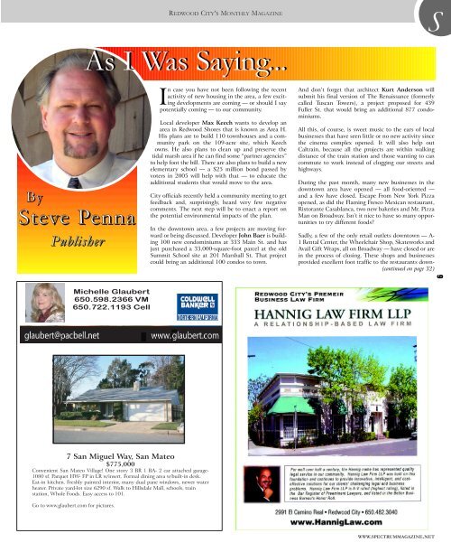 S - The Spectrum Magazine - Redwood City's Monthly Magazine ...